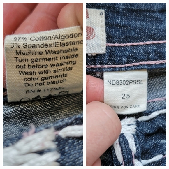 Laguna Beach Embellished Low Rise Straight Skinny Jewel Studded Jeans - Picture 8 of 13